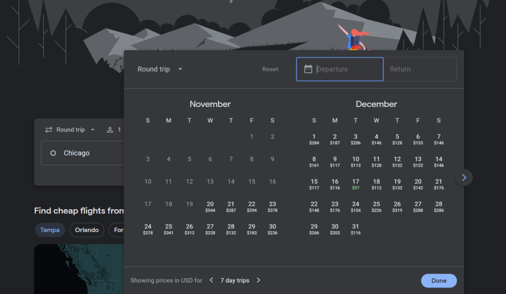 google flights price calendar
