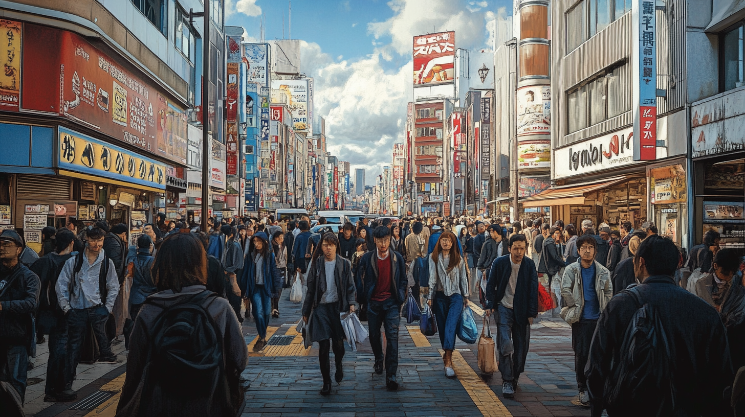tokyo street filled with people